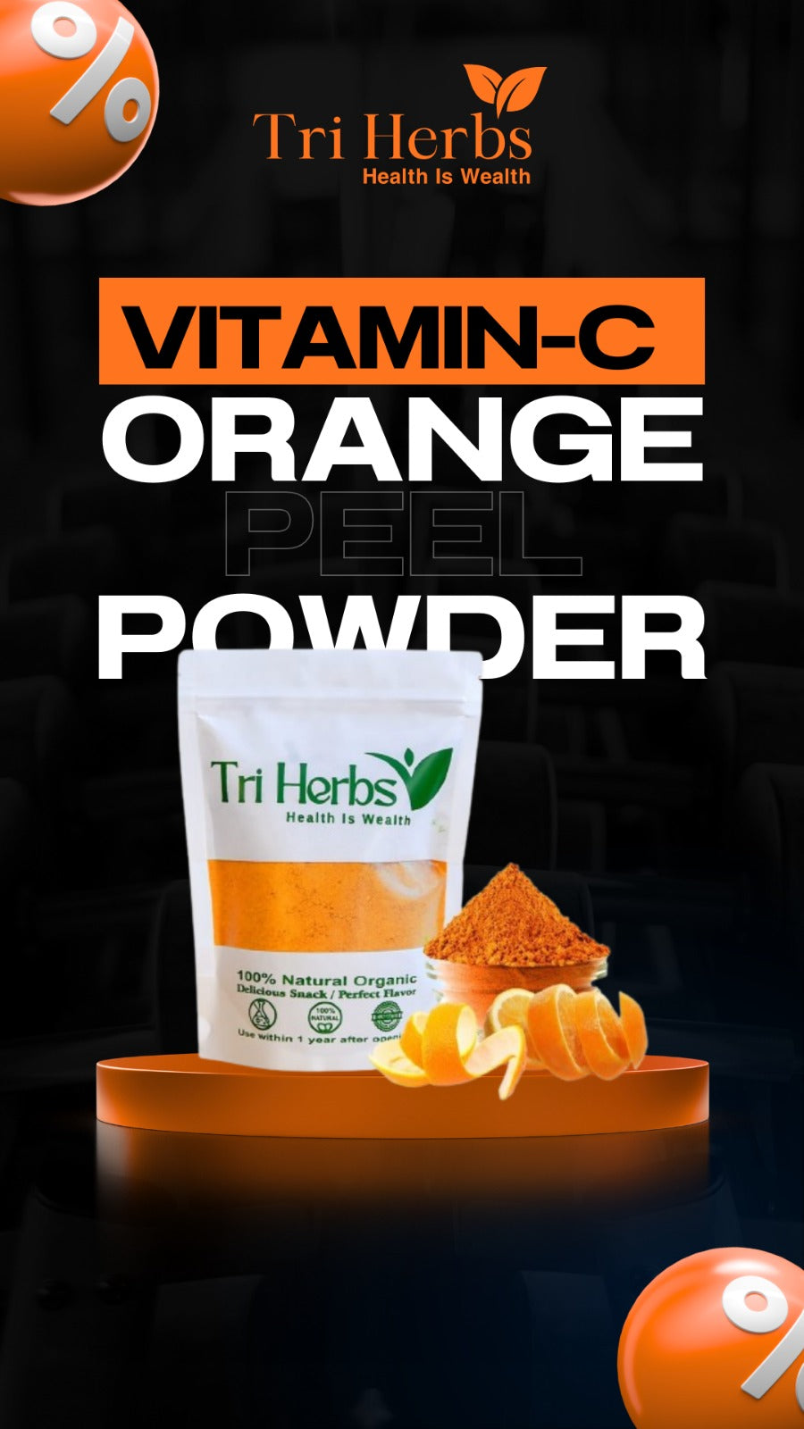 Orange Peel Powder – 100% Natural Face & Skin Care Powder 🍊✨