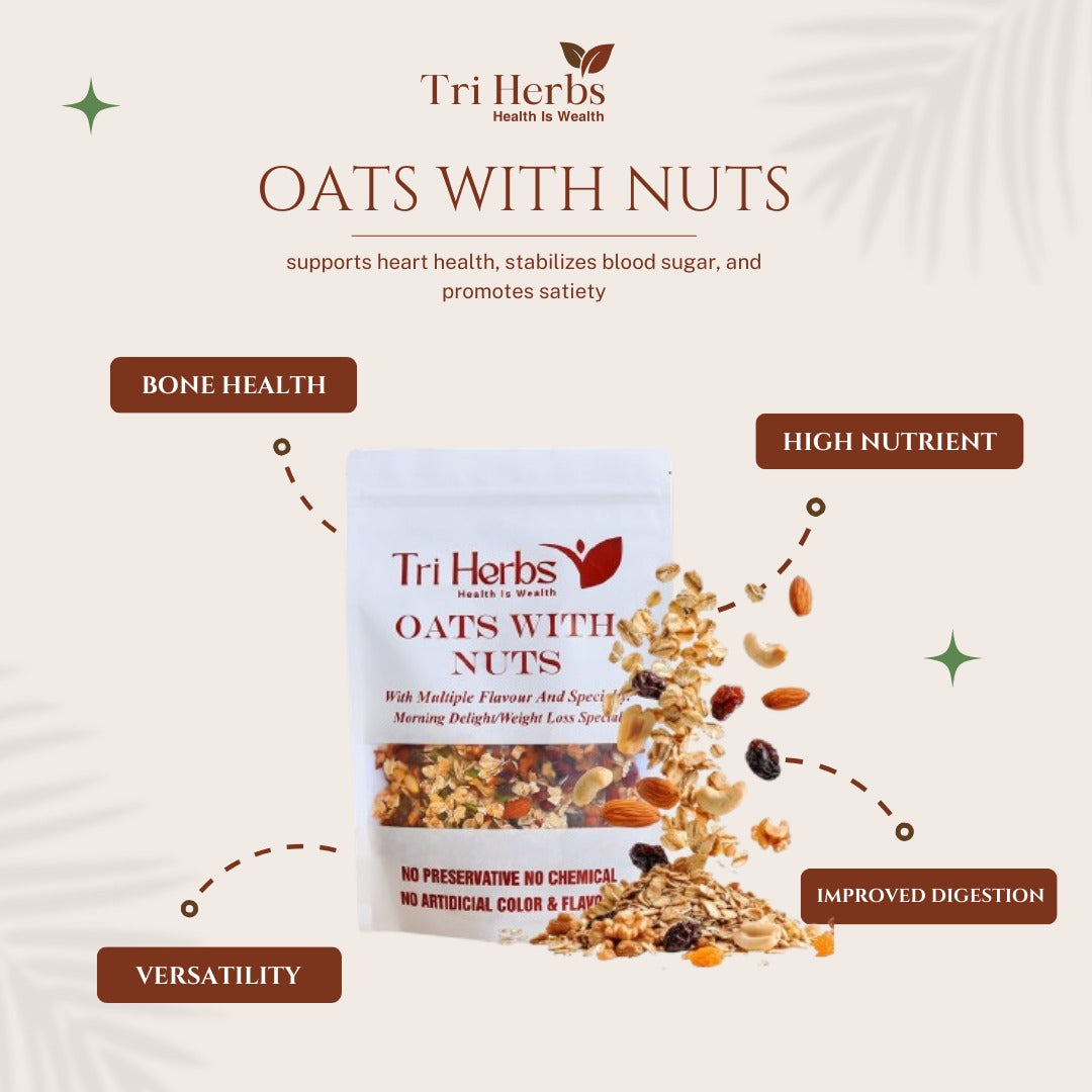 Oats with Nuts – Diabetic Friendly Healthy Breakfast | Weight Loss & Energy Boosting Oatmeal Blend