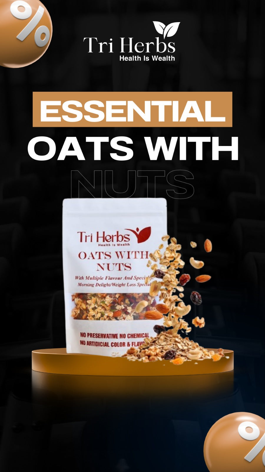 Oats with Nuts – Diabetic Friendly Healthy Breakfast | Weight Loss & Energy Boosting Oatmeal Blend